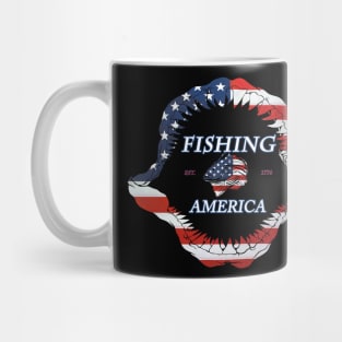 Fishing America  stars and stripes Mug
